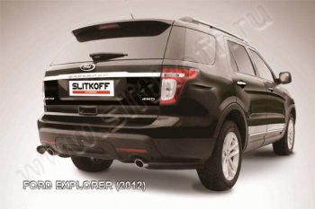 Защита заднего бампера из уголков d76 Slitkoff Ford Explorer U502 дорестайлинг (2010-2016)