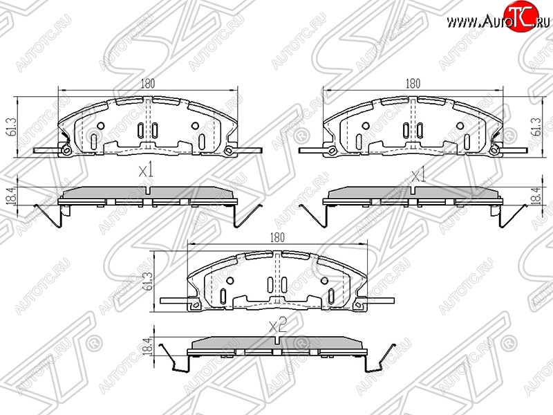 1 599 р. Колодки тормозные SAT (передние)  Ford Explorer  U502 (2010-2016) дорестайлинг  с доставкой в г. Таганрог