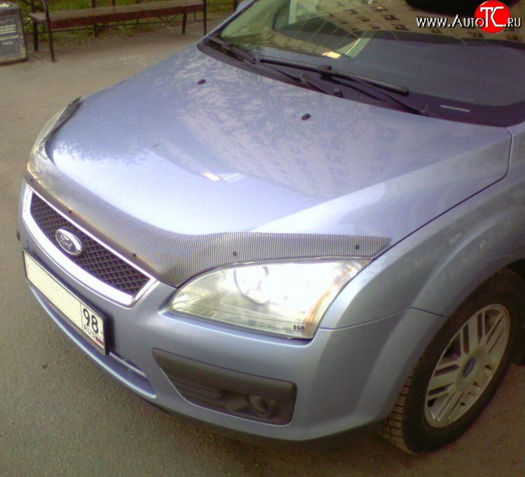 3 399 р. Дефлектор капота NovLine (прозрачный) Ford Focus 2 универсал дорестайлинг (2004-2008)  с доставкой в г. Таганрог