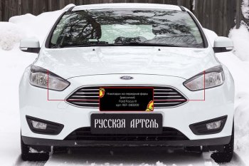 899 р. Реснички на фары RA Ford Focus 3 седан рестайлинг (2014-2019) (Неокрашенные)  с доставкой в г. Таганрог. Увеличить фотографию 2