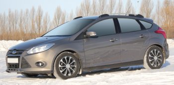 8 799 р. Комплект рейлингов АПС  Ford Focus  3 (2010-2019) хэтчбэк дорестайлинг, хэтчбэк рестайлинг (Черные, без поперечин)  с доставкой в г. Таганрог. Увеличить фотографию 2