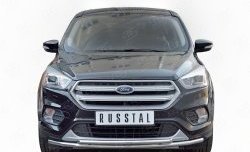 17 499 р. Защита переднего бампера (2 трубыØ42 мм, нержавейка) SLITKOFF  Ford Kuga  2 (2016-2019) рестайлинг  с доставкой в г. Таганрог. Увеличить фотографию 1