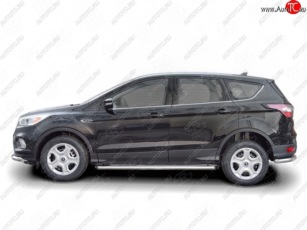 21 999 р. Защита порогов из круглой трубы диаметром 63 мм SLITKOFF  Ford Kuga  2 (2016-2019) рестайлинг  с доставкой в г. Таганрог