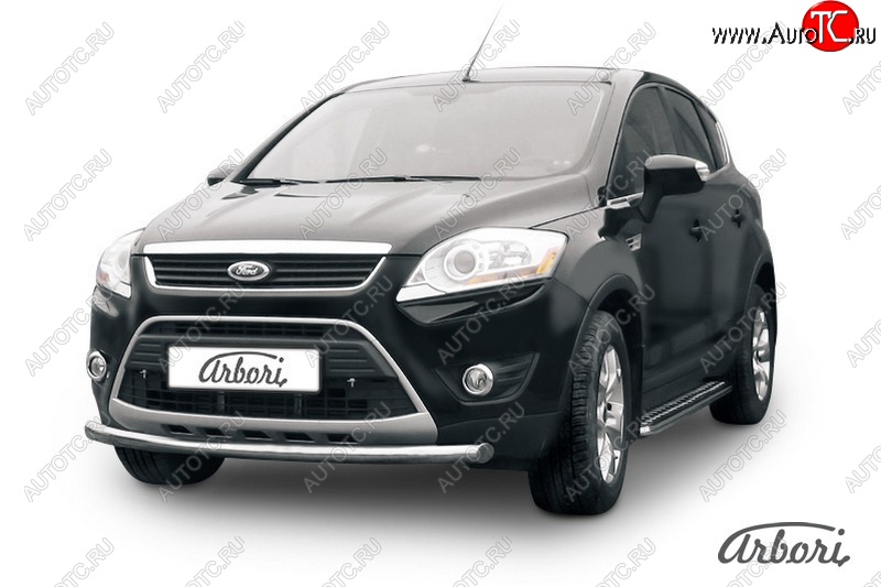 9 899 р. Защита переднего бампера Arbori (нержавейка, 1 труба d57mm) Ford Kuga 1 (2008-2013)  с доставкой в г. Таганрог