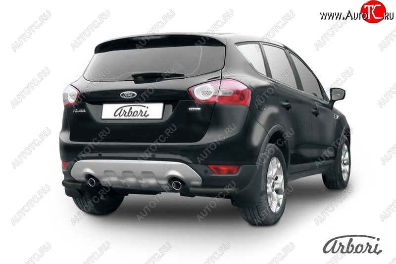 7 019 р. Защита заднего бампера Arbori (уголки, черная, 1 труба d57 mm). Ford Kuga 1 (2008-2013)  с доставкой в г. Таганрог