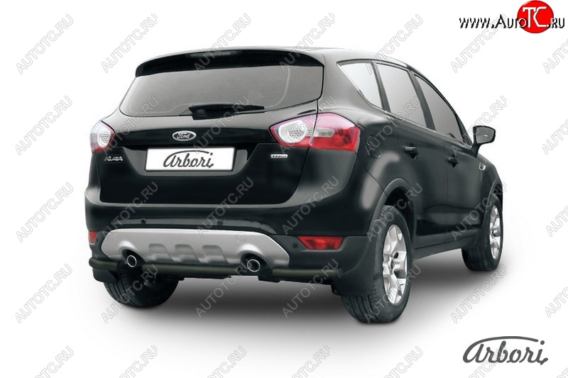 7 019 р. Защита заднего бампера Arbori (черная, 1 труба d57 mm). Ford Kuga 1 (2008-2013)  с доставкой в г. Таганрог