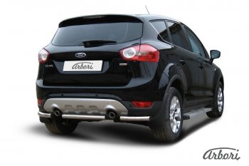 6 389 р. Защита заднего бампера Arbori (нержавейка, 1 труба d57 mm). Ford Kuga 1 (2008-2013)  с доставкой в г. Таганрог. Увеличить фотографию 2