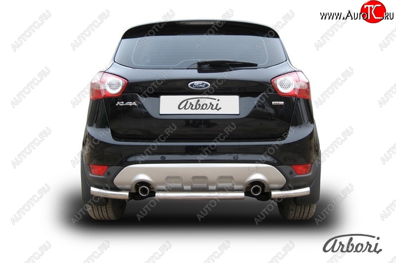 6 389 р. Защита заднего бампера Arbori (нержавейка, 1 труба d57 mm). Ford Kuga 1 (2008-2013)  с доставкой в г. Таганрог