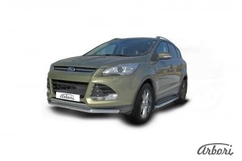 12 869 р. Защита переднего бампера Arbori (нержавейка, 1 труба d57 mm)  Ford Kuga  2 (2013-2016) дорестайлинг  с доставкой в г. Таганрог. Увеличить фотографию 2