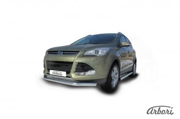 13 319 р. Защита переднего бампера Arbori (нержавейка, 1 труба d76 mm) Ford Kuga 2 дорестайлинг (2013-2016)  с доставкой в г. Таганрог. Увеличить фотографию 2