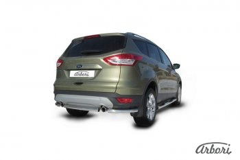 6 389 р. Защита заднего бампера Arbori (нержавейка, 1 труба d57 mm).  Ford Kuga  2 (2013-2016) дорестайлинг  с доставкой в г. Таганрог. Увеличить фотографию 2