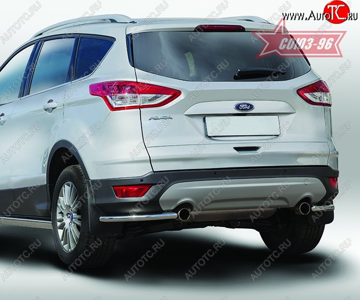 7 604 р. Защита заднего бампера из боковых уголков Souz-96 (d42) Ford Kuga 2 дорестайлинг (2013-2016)  с доставкой в г. Таганрог