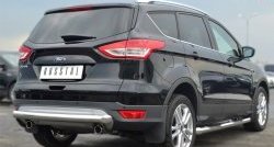 13 949 р. Одинарная защита заднего бампера из трубы диаметром 76 мм SLITKOFF Ford Kuga 2 дорестайлинг (2013-2016)  с доставкой в г. Таганрог. Увеличить фотографию 3