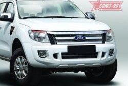 Декоративные элементы решетки радиатора Souz-96 (d10) Ford Ranger RapCab дорестайлинг (2011-2016)