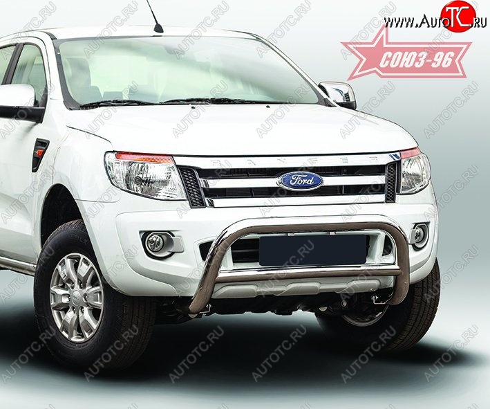 15 614 р. Защита переднего бампера Souz-96 (d76) Ford Ranger DoubleCab дорестайлинг (2011-2016)  с доставкой в г. Таганрог