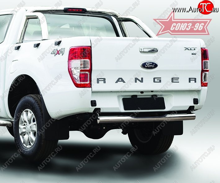 12 059 р. Защита заднего бампера с проступью Souz-96 (d76) Ford Ranger RapCab дорестайлинг (2011-2016)  с доставкой в г. Таганрог