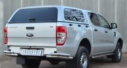 27 999 р. Защита заднего бампера (2 трубы Ø63 мм уголки, нержавейка) SLITKOFF Ford Ranger RapCab дорестайлинг (2011-2016)  с доставкой в г. Таганрог. Увеличить фотографию 3