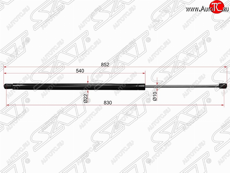 849 р. Газовый упор крышки багажника SAT (LH=RH, для холодных климатических зон)  Ford Transit (2000-2014) цельнометаллический фургон дорестайлинг, цельнометаллический фургон  с доставкой в г. Таганрог