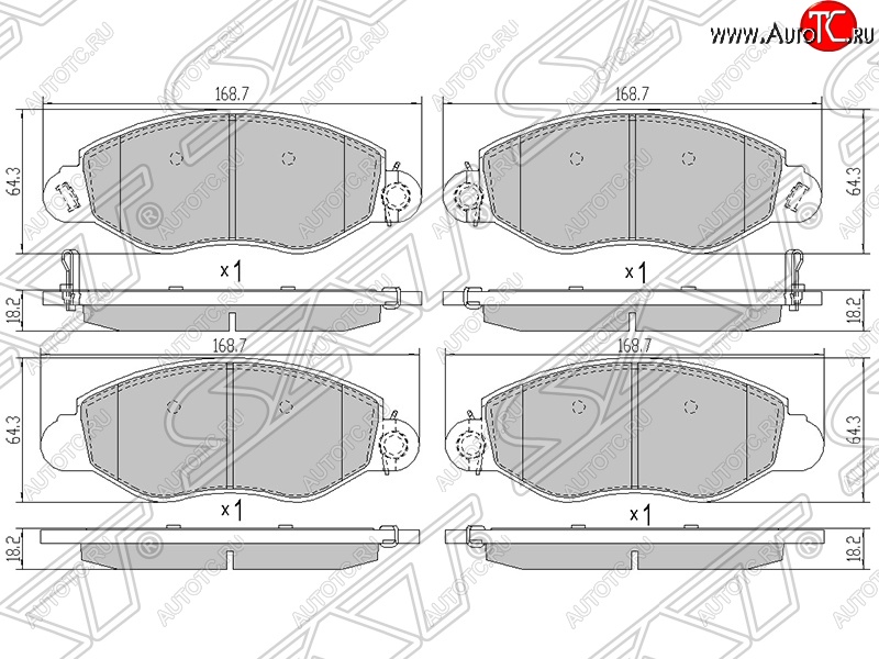 1 949 р. Колодки тормозные SAT (передние) Ford Transit цельнометаллический фургон дорестайлинг (2000-2006)  с доставкой в г. Таганрог