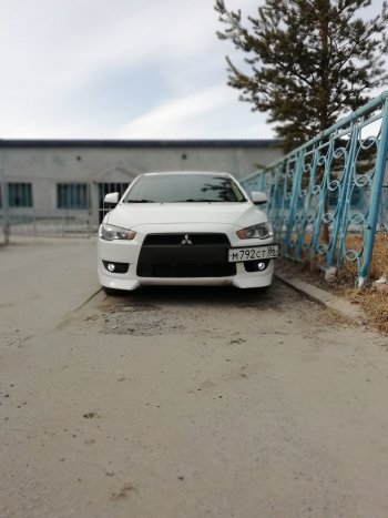 2 699 р. Клыки Evo на передний бампер автомобиля Mitsubishi Lancer 10 хэтчбэк дорестайлинг (2007-2010) (Неокрашенные)  с доставкой в г. Таганрог. Увеличить фотографию 7