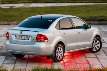 3 899 р. Лип спойлер Racing  Volkswagen Polo  5 (2009-2020) седан дорестайлинг, хэтчбек рестайлинг (Неокрашенный)  с доставкой в г. Таганрог. Увеличить фотографию 4