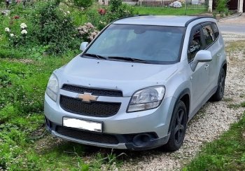 2 599 р. Дефлектор капота CA-Plastiс exclusive  Chevrolet Orlando (2011-2018) (Шелкография серебро)  с доставкой в г. Таганрог. Увеличить фотографию 2