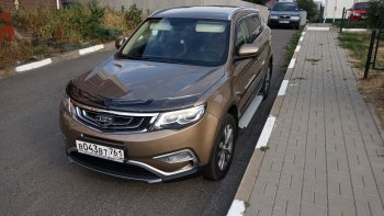 2 299 р. Дефлектор капота CA-Plastiс  Geely Atlas  NL3 (2016-2022) (Серия Art черная)  с доставкой в г. Таганрог. Увеличить фотографию 4