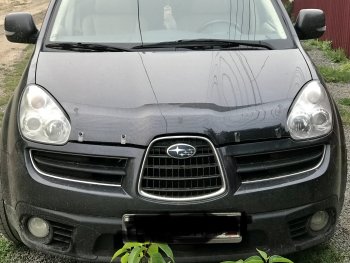 2 299 р. Дефлектор капота CA-Plastiс  Subaru Tribeca (2005-2007) (Шелкография черная)  с доставкой в г. Таганрог. Увеличить фотографию 3