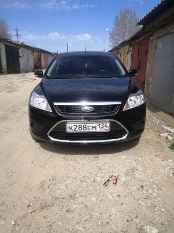 2 299 р. Вставка в центральную часть бампера SAT (с молдингом) Ford Focus 2 седан рестайлинг (2007-2011)  с доставкой в г. Таганрог. Увеличить фотографию 2