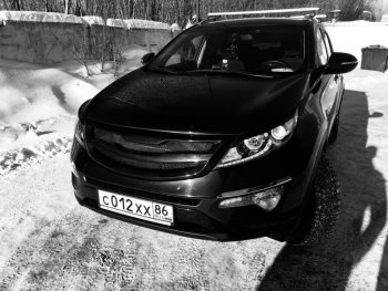 5 549 р. Решётка радиатора RA V2  KIA Sportage  3 SL (2010-2016) дорестайлинг, рестайлинг (С сеткой металлик, Неокрашенная)  с доставкой в г. Таганрог. Увеличить фотографию 6