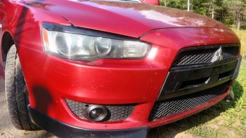 579 р. Реснички на фары Style Mitsubishi Lancer 10 седан дорестайлинг (2007-2010) (Неокрашенные)  с доставкой в г. Таганрог. Увеличить фотографию 5