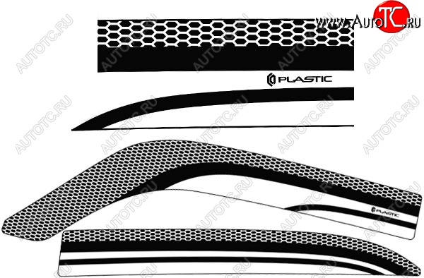 2 079 р. Дефлектора окон CA-Plastic ГАЗ 31105 Волга дорестайлинг (2003-2007) (Серия Art белая, Без хром.молдинга)  с доставкой в г. Таганрог