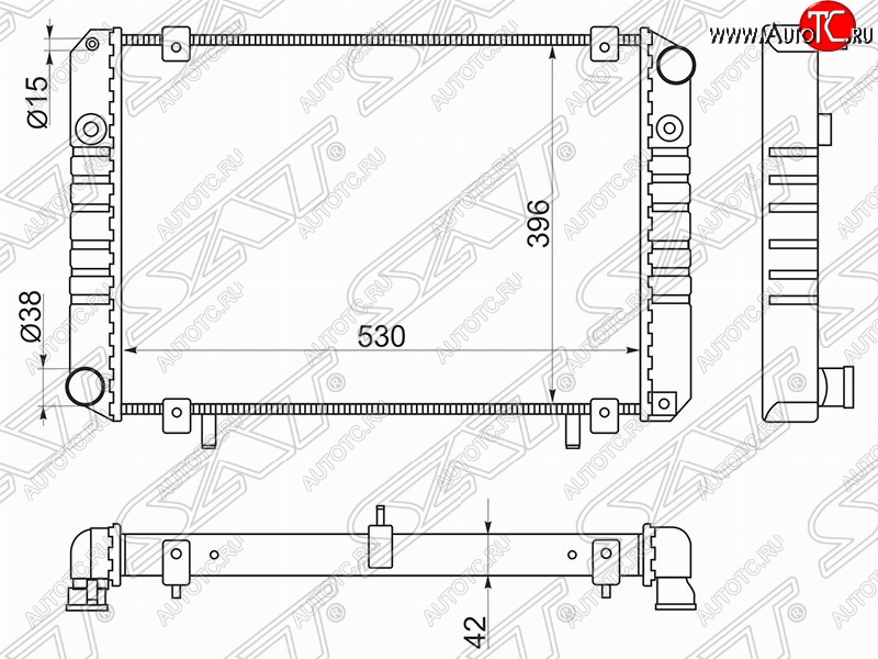 7 199 р. Радиатор двигателя SAT (трубчатый, МКПП, без кондиционера)  ГАЗ Баргузин (2217 автобус), ГАЗель (3302,  2705,  3221,  3221,Бизнес,  2705,Бизнес,  3302,Бизнес), Соболь (2752,  2310,  2217 автобус,  2217 Бизнес автобус,  2752,Бизнес,  2310,Бизнес)  с доставкой в г. Таганрог