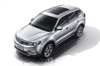 Пороги алюминиевые Slitkoff Geely Atlas NL3 (2016-2022)