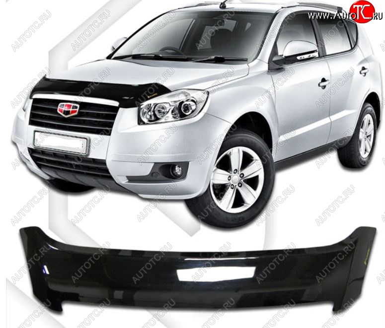 2 059 р. Дефлектор капота CA-Plastic  Geely Emgrand X7 (2011-2015) дорестайлинг (Classic черный, Без надписи)  с доставкой в г. Таганрог