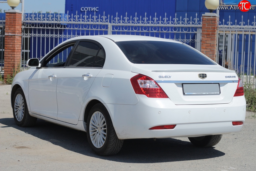 2 599 р. Лип спойлер Кураж  Geely Emgrand EC7 (2009-2016) седан дорестайлинг (Неокрашенный)  с доставкой в г. Таганрог