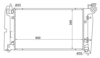Радиатор двигателя SAT (трубчатый) Toyota Corolla Spacio E120 рестайлинг (2003-2007)