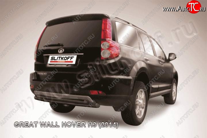 7 999 р. Защита заднего бампера Slitkoff (труба d57/d42)  Great Wall Hover H3 (2014-2016)  рестайлинг (Цвет: серебристый)  с доставкой в г. Таганрог