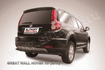 7 999 р. Защита заднего бампера Slitkoff (труба d57, длинная)  Great Wall Hover H3 (2014-2016)  рестайлинг (Цвет: серебристый)  с доставкой в г. Таганрог. Увеличить фотографию 1