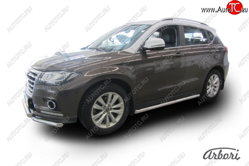 12 869 р. Защита штатных порогов Arbori (нержавейка, d57 mm). Haval H2 (2014-2021)  с доставкой в г. Таганрог