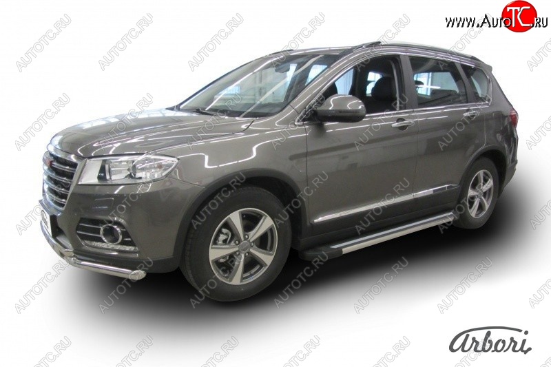 12 509 р. Порожки для ног Arbori Luxe Black Haval H6 (2013-2020)  с доставкой в г. Таганрог