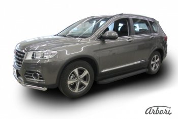 Порожки для ног Arbori Optima Black Haval H6 (2013-2020)