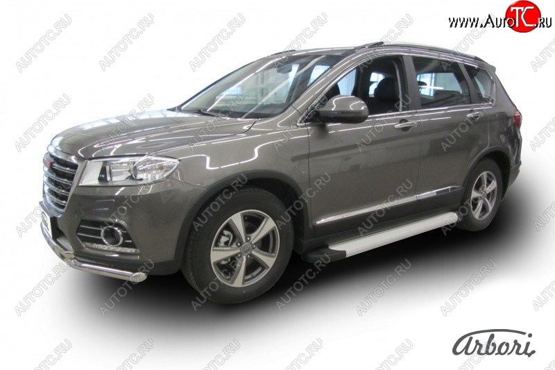 10 979 р. Порожки для ног Arbori Optima Silver Haval H6 (2013-2020)  с доставкой в г. Таганрог