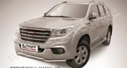 Двойная защита переднего бампера из труб диаметром по 57 мм Slitkoff Haval H9 дорестайлинг (2015-2017)