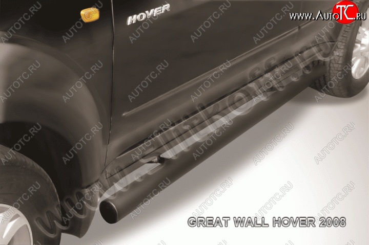 11 749 р. Защита порогов Slitkoff (труба d76)  Great Wall Hover (2010-2014)  1-ый рестайлинг (Цвет: серебристый)  с доставкой в г. Таганрог