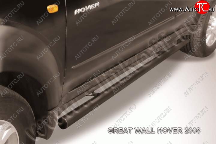 10 949 р. Защита порогов Slitkoff (труба d57)  Great Wall Hover (2010-2014)  1-ый рестайлинг (Цвет: серебристый)  с доставкой в г. Таганрог