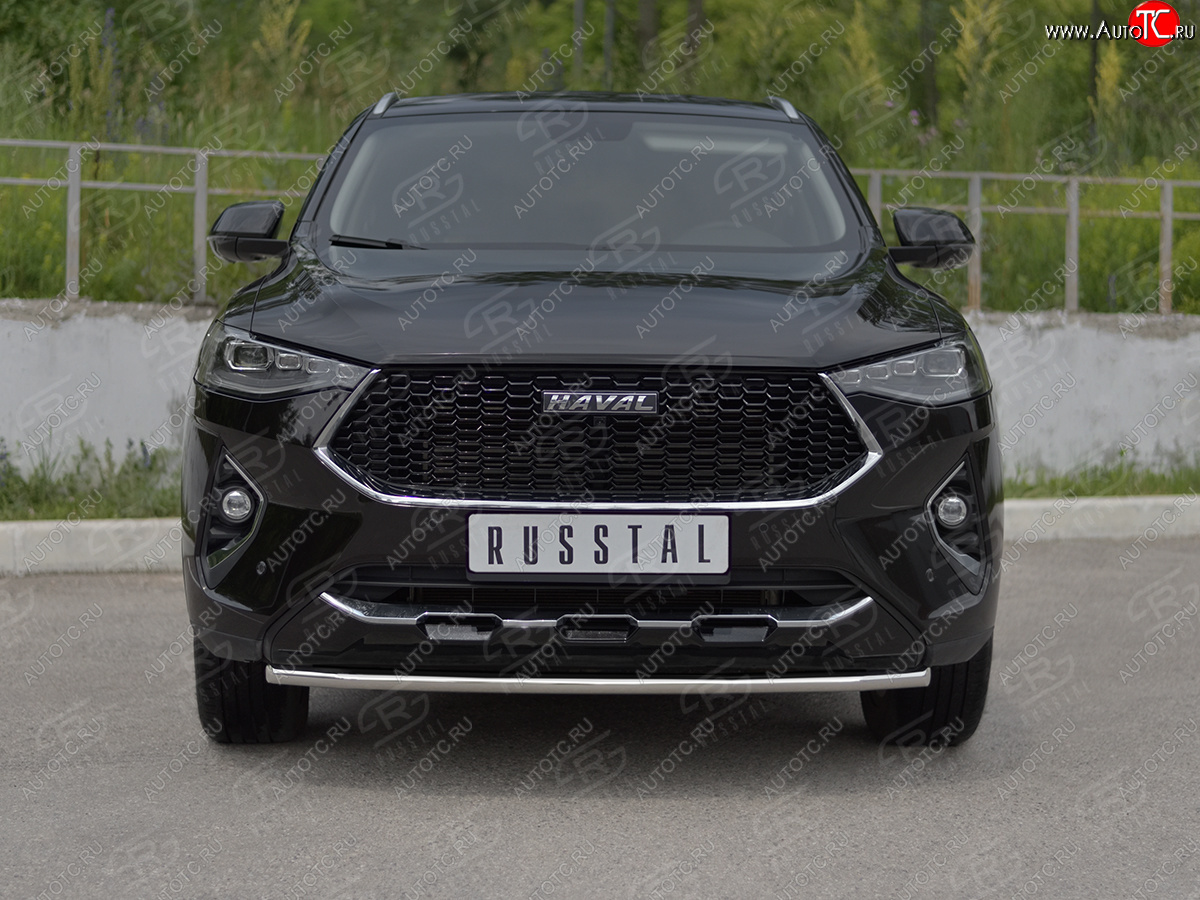 11 199 р. Защита переднего бампера (Ø42 мм, нержавейка, 4WD) SLITKOFF  Haval F7x (2019-2022)  дорестайлинг  с доставкой в г. Таганрог