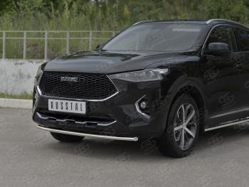 11 199 р. Защита переднего бампера (Ø42 мм, нержавейка, 4WD) SLITKOFF  Haval F7x (2019-2022)  дорестайлинг  с доставкой в г. Таганрог. Увеличить фотографию 2