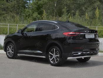 12 849 р. Защита заднего бампера (Ø63 мм, нержавейка) SLITKOFF  Haval F7x (2019-2022)  дорестайлинг  с доставкой в г. Таганрог. Увеличить фотографию 3