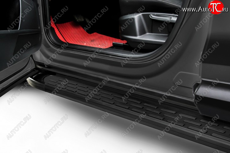 24 999 р. Пороги алюминиевые Slitkoff Premium  Haval F7x (2019-2022)  дорестайлинг (Black)  с доставкой в г. Таганрог